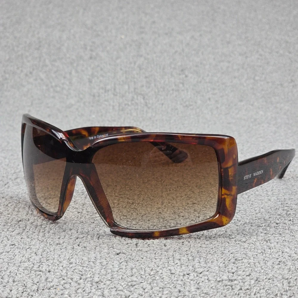 Steve Madden S155 TS Sunglasses Women Brown Tortoise Oversized Square Y2K OS